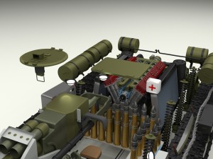 su 100 interior-engine bay full camo hdri 3D Model