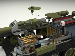 su 100 interior-engine bay full camo hdri 3D Model