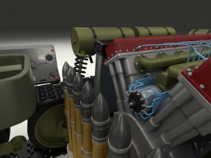 su 100 interior-engine bay full camo hdri 3D Model