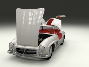 fully modelled-rigged mercedes 300sl gullwing hdri 3D Model