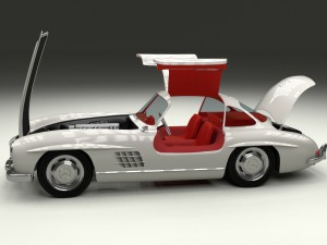 fully modelled-rigged mercedes 300sl gullwing hdri 3D Model