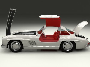 fully modelled-rigged mercedes 300sl gullwing hdri 3D Model