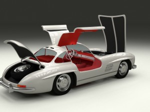 fully modelled-rigged mercedes 300sl gullwing hdri 3D Model
