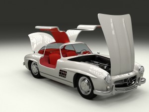 fully modelled-rigged mercedes 300sl gullwing hdri 3D Model