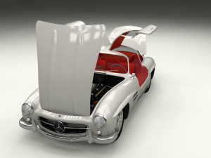 fully modelled-rigged mercedes 300sl gullwing hdri 3D Model