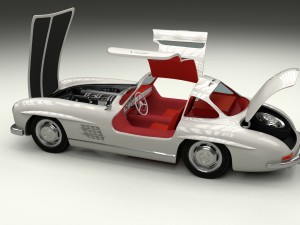 fully modelled-rigged mercedes 300sl gullwing hdri 3D Model