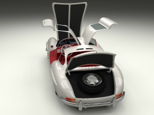 fully modelled-rigged mercedes 300sl gullwing hdri 3D Model