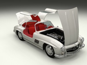 fully modelled-rigged mercedes 300sl gullwing hdri 3D Model
