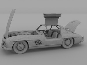 fully modelled-rigged mercedes 300sl gullwing hdri 3D Model