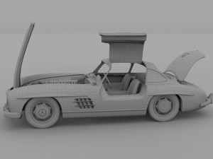 fully modelled-rigged mercedes 300sl gullwing hdri 3D Model