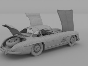 fully modelled-rigged mercedes 300sl gullwing hdri 3D Model