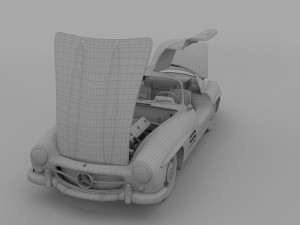 fully modelled-rigged mercedes 300sl gullwing hdri 3D Model