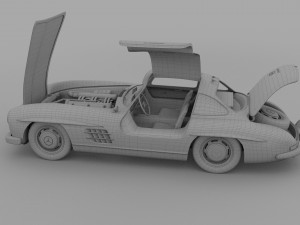 fully modelled-rigged mercedes 300sl gullwing hdri 3D Model