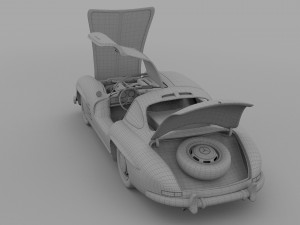 fully modelled-rigged mercedes 300sl gullwing hdri 3D Model
