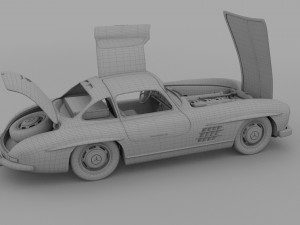 fully modelled-rigged mercedes 300sl gullwing hdri 3D Model