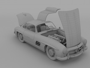 fully modelled-rigged mercedes 300sl gullwing hdri 3D Model