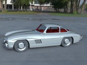 fully modelled-rigged mercedes 300sl gullwing hdri 3D Model