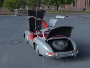 fully modelled-rigged mercedes 300sl gullwing hdri 3D Model
