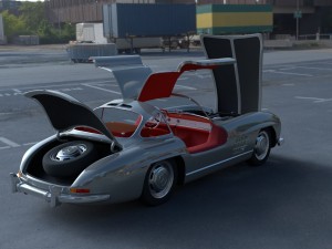 fully modelled-rigged mercedes 300sl gullwing hdri 3D Model