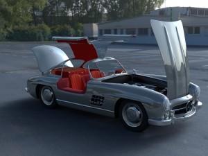 fully modelled-rigged mercedes 300sl gullwing hdri 3D Model