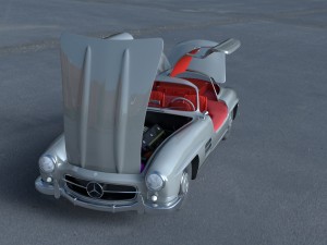 fully modelled-rigged mercedes 300sl gullwing hdri 3D Model