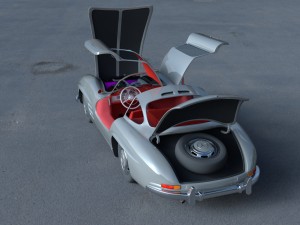 fully modelled-rigged mercedes 300sl gullwing hdri 3D Model