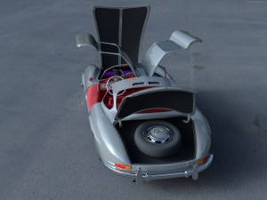 fully modelled-rigged mercedes 300sl gullwing hdri 3D Model
