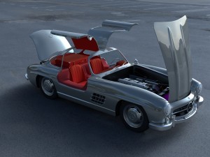 fully modelled-rigged mercedes 300sl gullwing hdri 3D Model