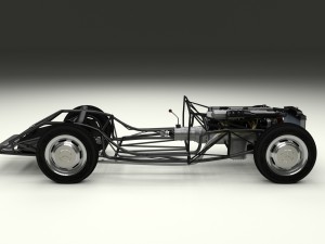 fully modelled mercedes 300sl roadster red hdri Model 3D