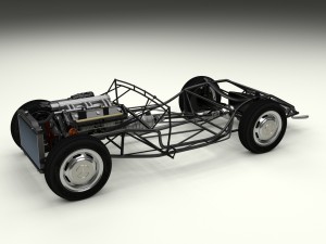 fully modelled mercedes 300sl roadster red hdri Model 3D