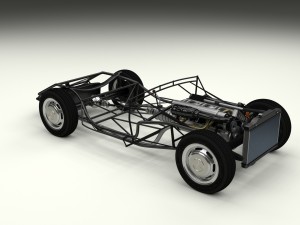 fully modelled mercedes 300sl roadster red hdri Model 3D