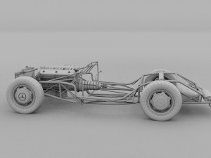 fully modelled mercedes 300sl roadster red hdri Model 3D
