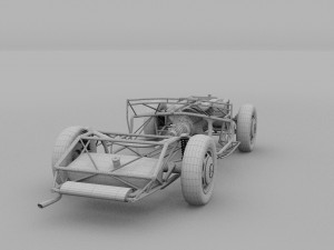 fully modelled mercedes 300sl roadster red hdri Model 3D