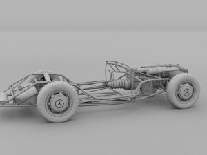 fully modelled mercedes 300sl roadster red hdri Model 3D