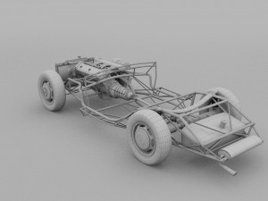 fully modelled mercedes 300sl roadster red hdri Model 3D