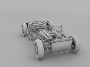 fully modelled mercedes 300sl roadster red hdri Model 3D