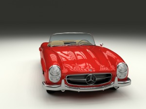 fully modelled mercedes 300sl roadster red hdri Model 3D