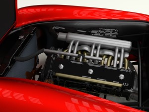 fully modelled mercedes 300sl roadster red hdri Model 3D