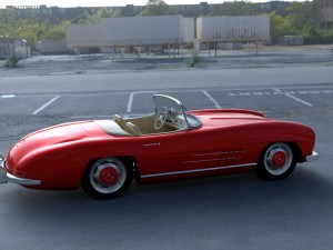 fully modelled mercedes 300sl roadster red hdri Model 3D