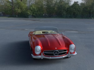 fully modelled mercedes 300sl roadster red hdri Model 3D