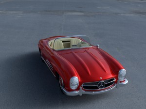 fully modelled mercedes 300sl roadster red hdri Model 3D