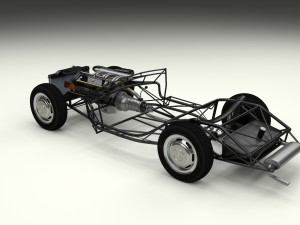 fully modelled mercedes 300sl roadster silver hdri 3D Model