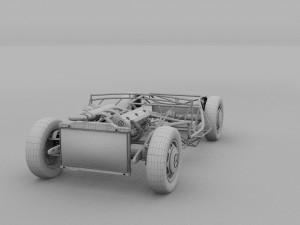 fully modelled mercedes 300sl roadster silver hdri 3D Model