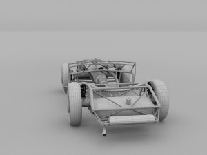 fully modelled mercedes 300sl roadster silver hdri 3D Model