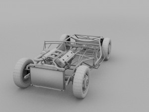 fully modelled mercedes 300sl roadster silver hdri 3D Model