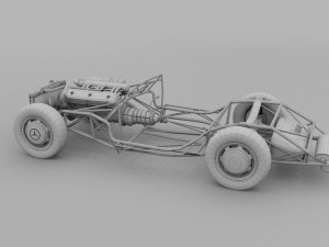 fully modelled mercedes 300sl roadster silver hdri 3D Model