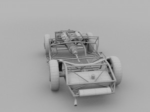 fully modelled mercedes 300sl roadster silver hdri 3D Model