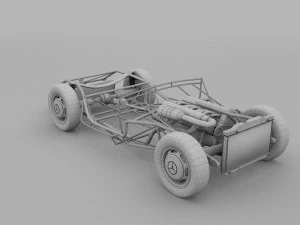 fully modelled mercedes 300sl roadster silver hdri 3D Model