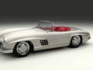 fully modelled mercedes 300sl roadster silver hdri 3D Model