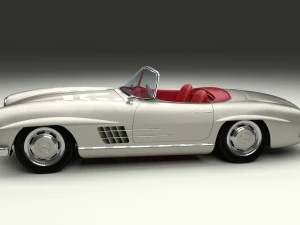 fully modelled mercedes 300sl roadster silver hdri 3D Model
